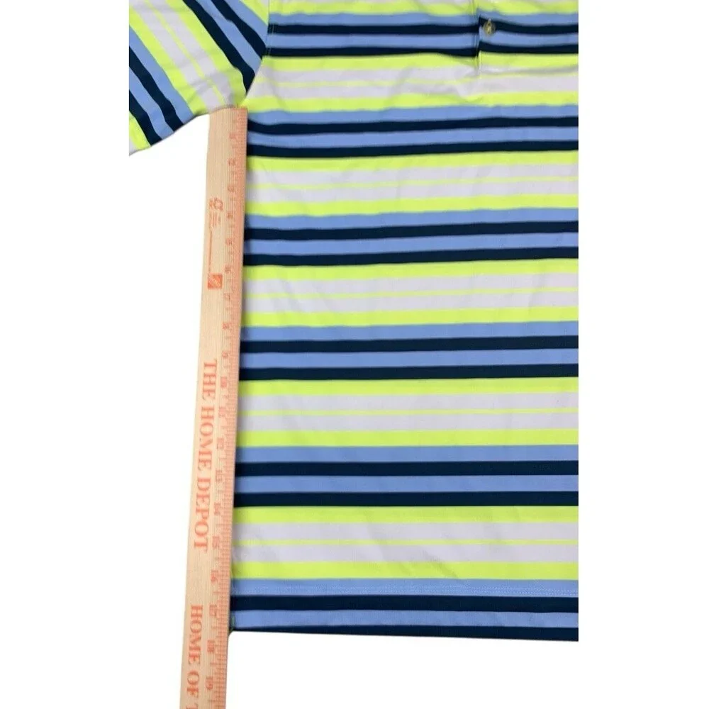 Nike Golf Dri-Fit Polo Shirt, Tour Performance, Green Blue Stripes Men's Medium